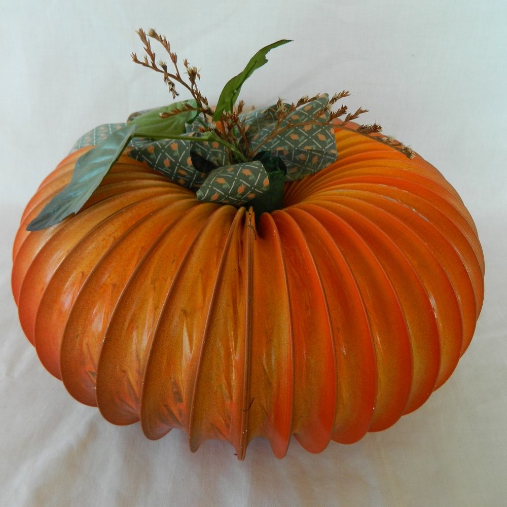 Corregated Pumpkin Fall Halloween Decor 10" Diameter